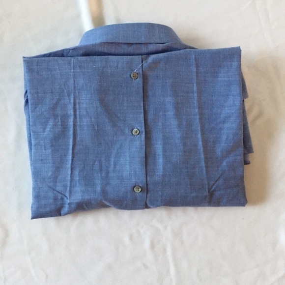 Michael‎ Kors Men’s Blue Luxe Cotton Shirt - Picture 3 of 4